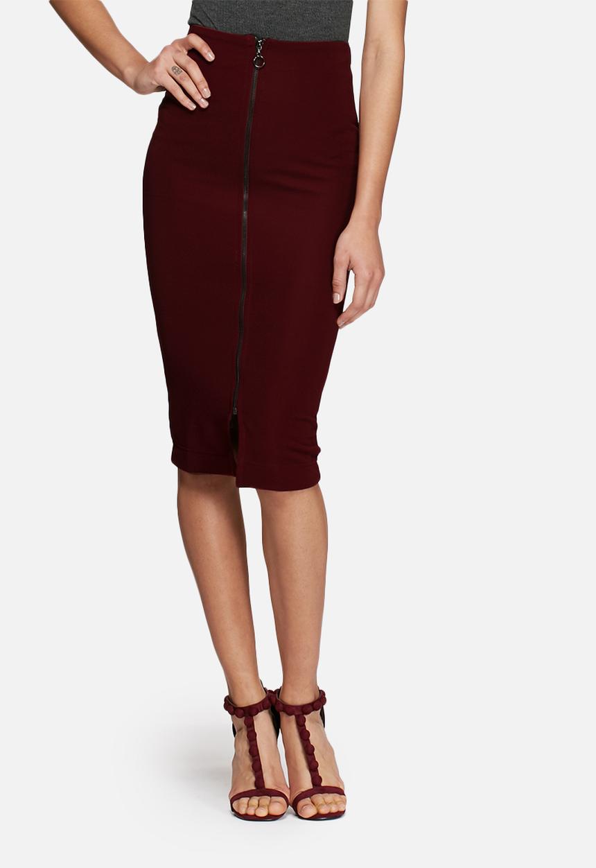 dailyfriday - Ribbed midi zipped skirt