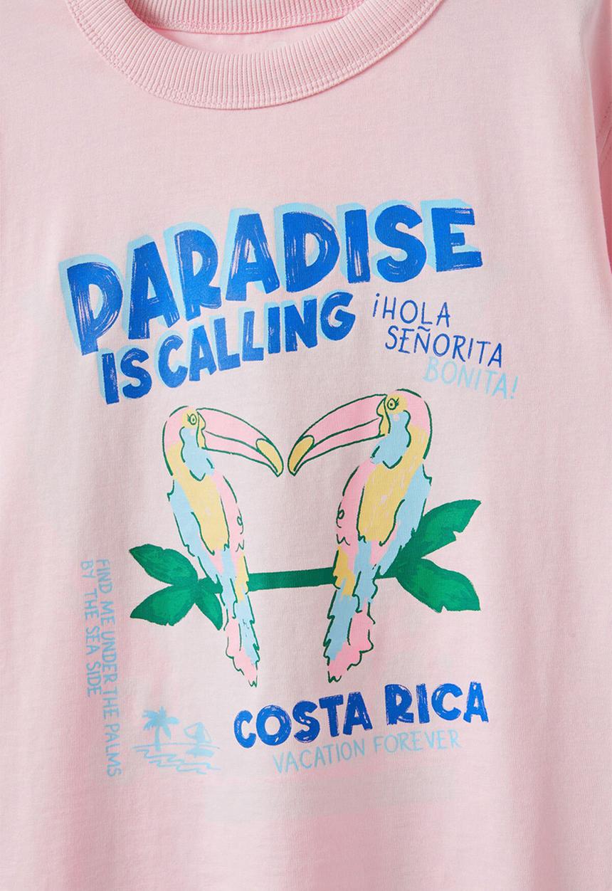 Cotton On - Poppy oversize graphic print tee - tea party pink/tucan love