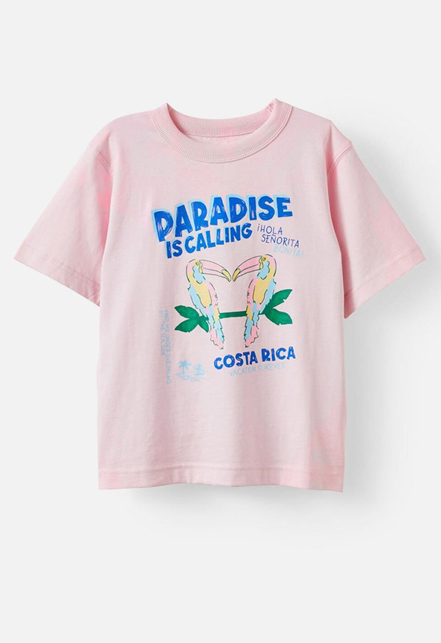 Cotton On - Poppy oversize graphic print tee - tea party pink/tucan love