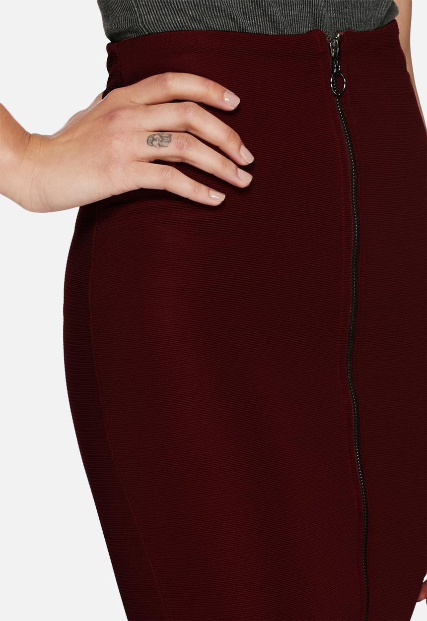 dailyfriday - Ribbed midi zipped skirt
