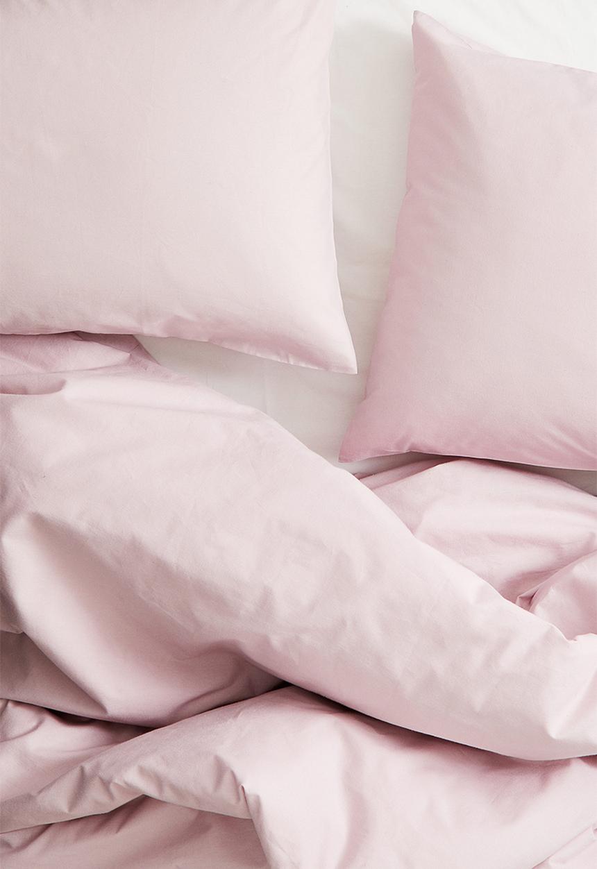 H&M - Cotton double/king duvet cover set - light pink