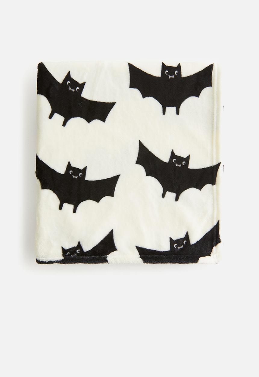 H&M - Patterned fleece blanket - white bats