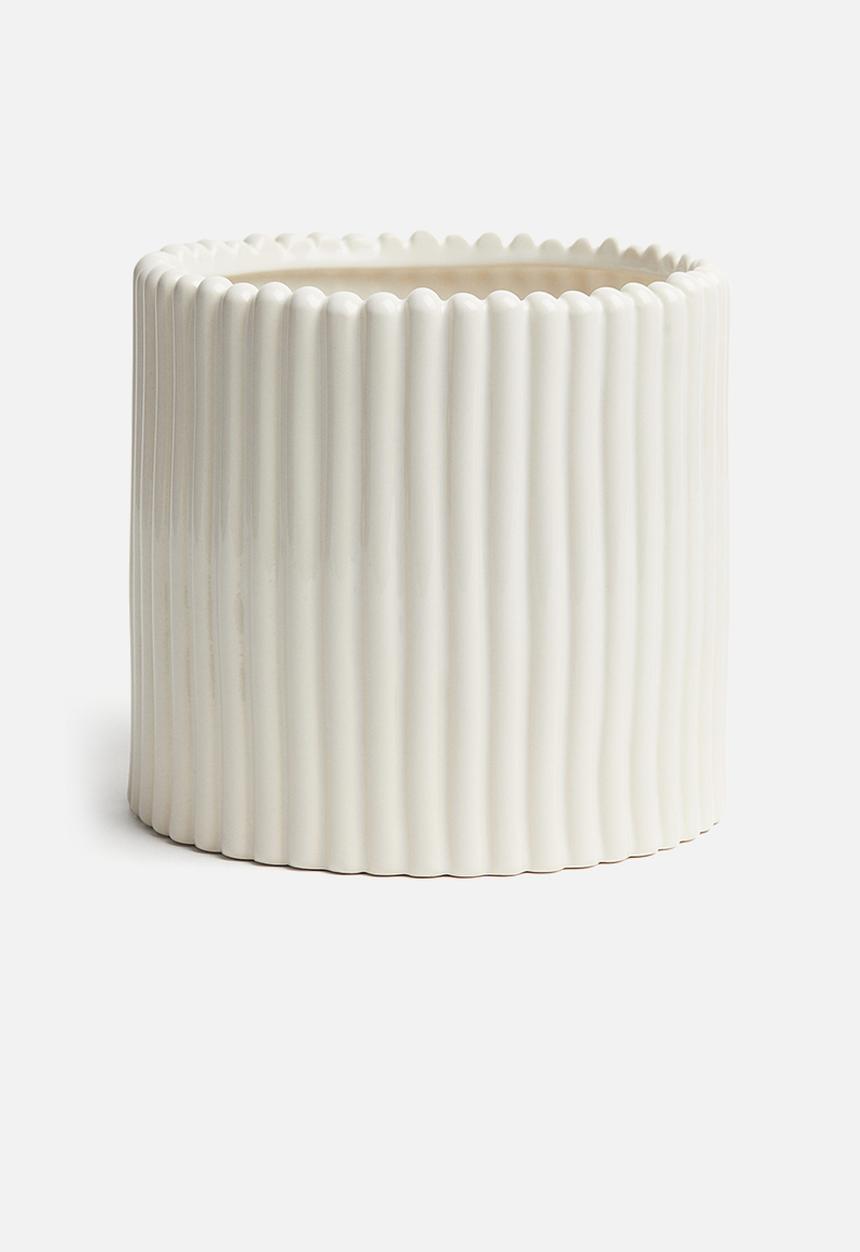 H&M - Large stoneware plant pot - white