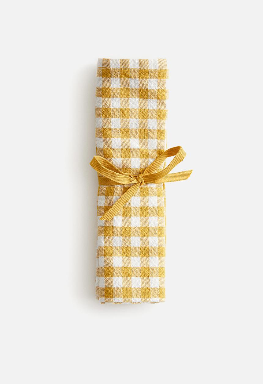 H&M - 2 pack napkins - dark yellow gingham check