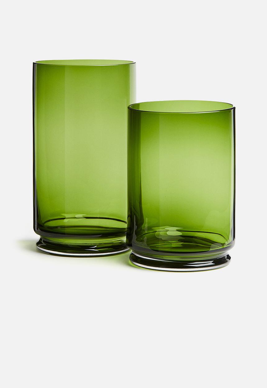 H&M - Large glass candle lantern - green