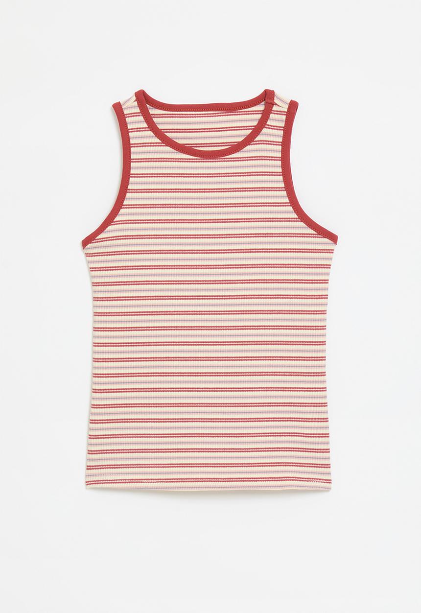 Pop Candy - Striped tank top - red & white