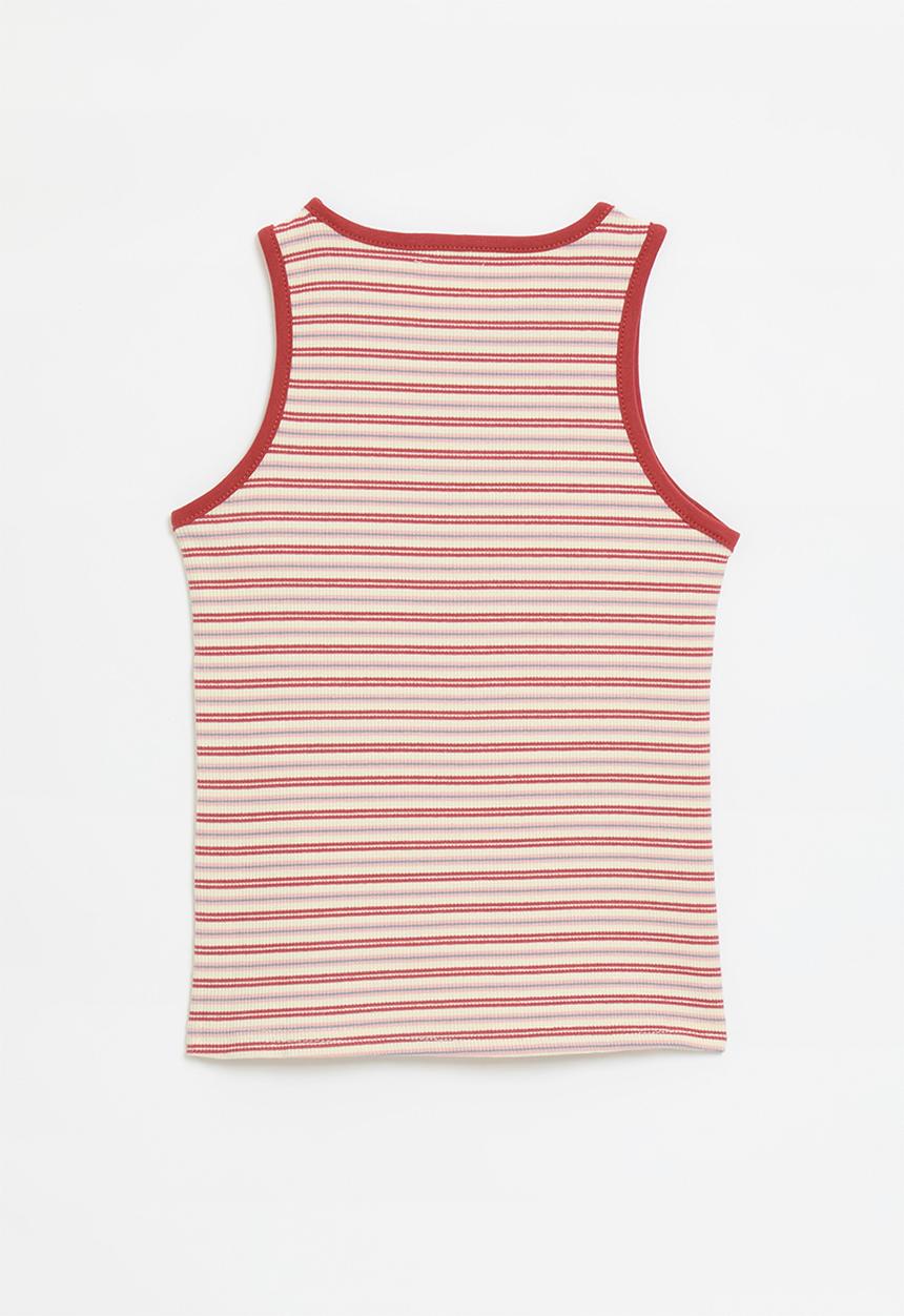Pop Candy - Striped tank top - red & white
