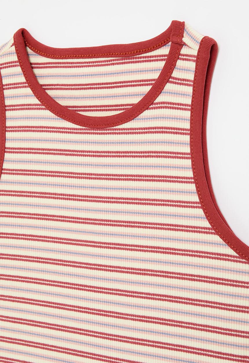 Pop Candy - Striped tank top - red & white