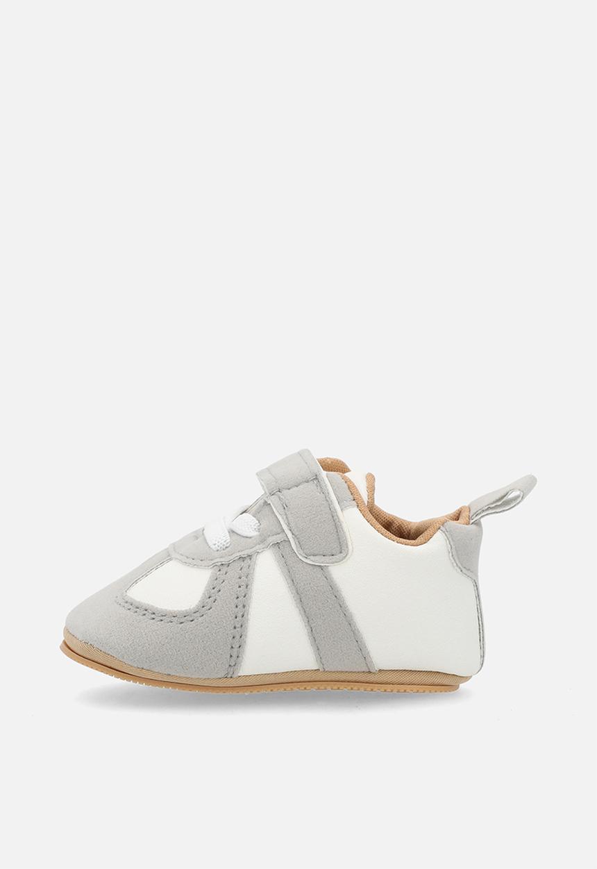 Pop Candy - Adjustable strap fastener sneakers - grey & white