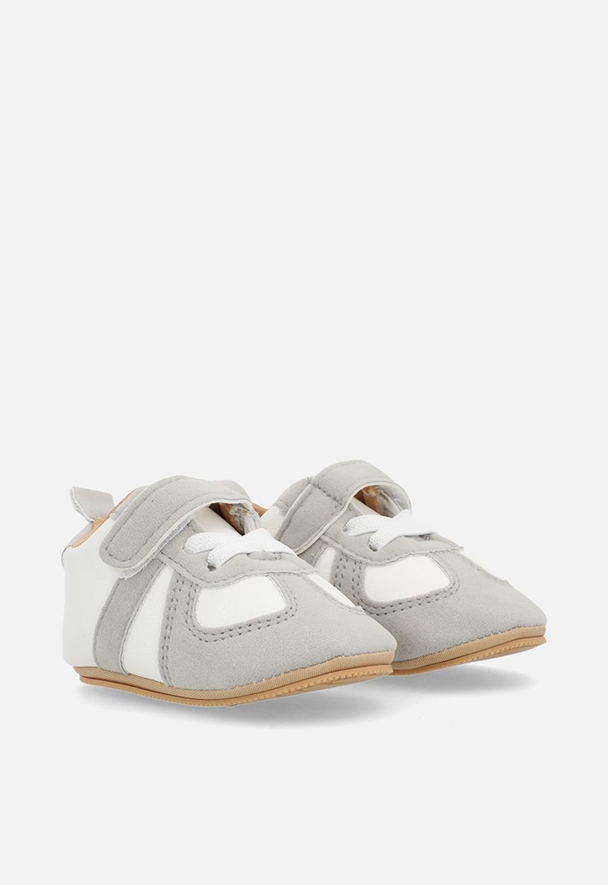 Pop Candy - Adjustable strap fastener sneakers - grey & white