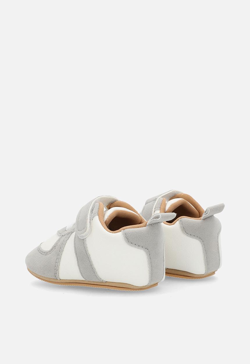 Pop Candy - Adjustable strap fastener sneakers - grey & white