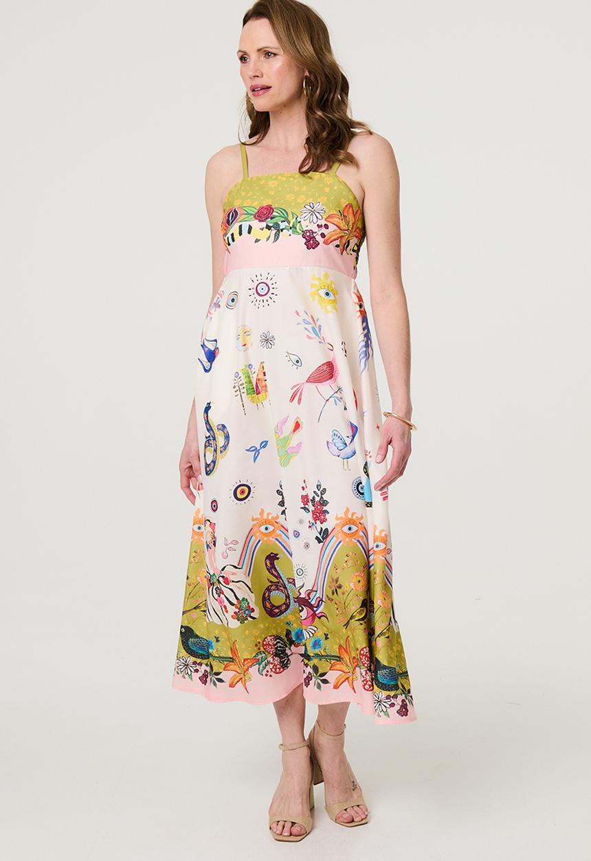 Stella Morgan - Strappy all over multi colour Print Maxi Dress - multi