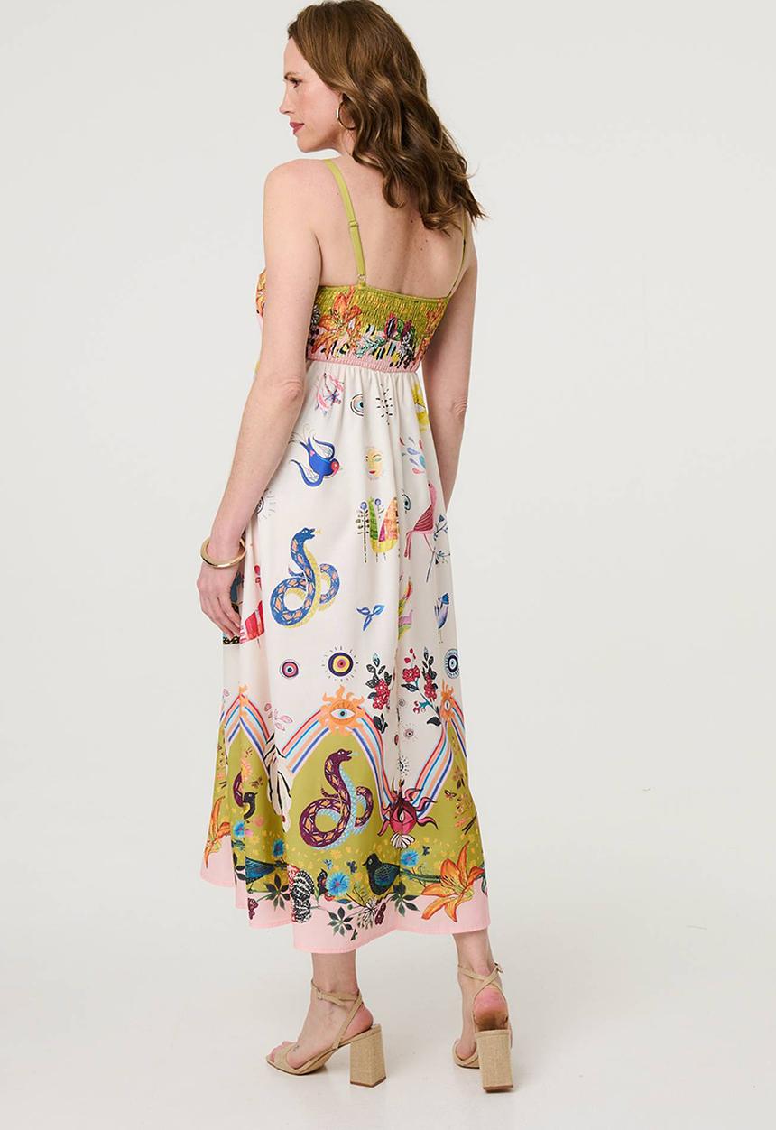 Stella Morgan - Strappy all over multi colour Print Maxi Dress - multi