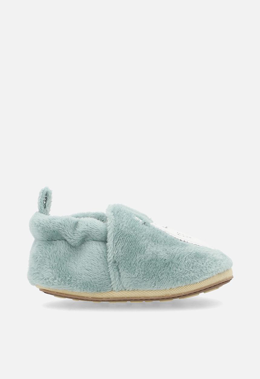 Pop Candy - Bear applique slippers - sage green