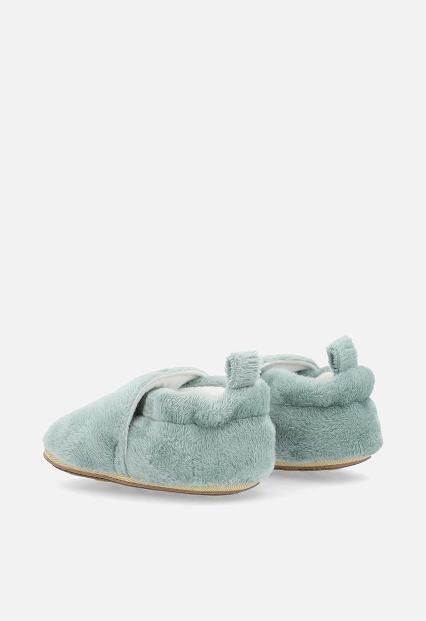 Pop Candy - Bear applique slippers - sage green
