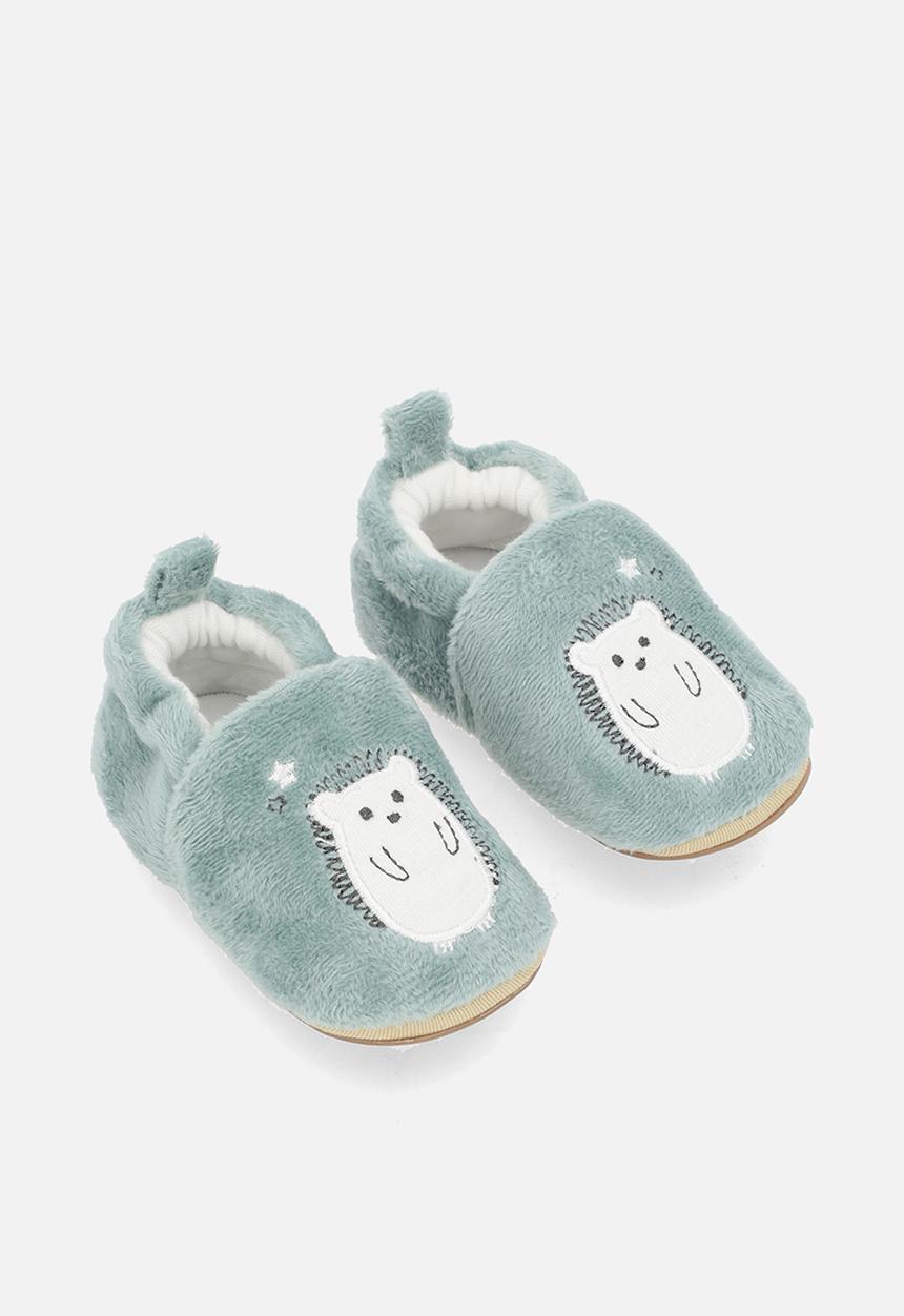 Pop Candy - Bear applique slippers - sage green