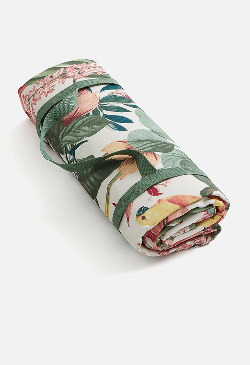 H&M - Patterned picnic blanket - light beige floral