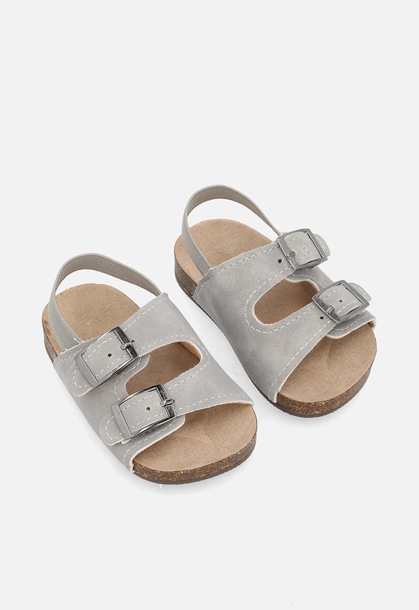 Pop Candy - Twin buckle strap sandals - grey