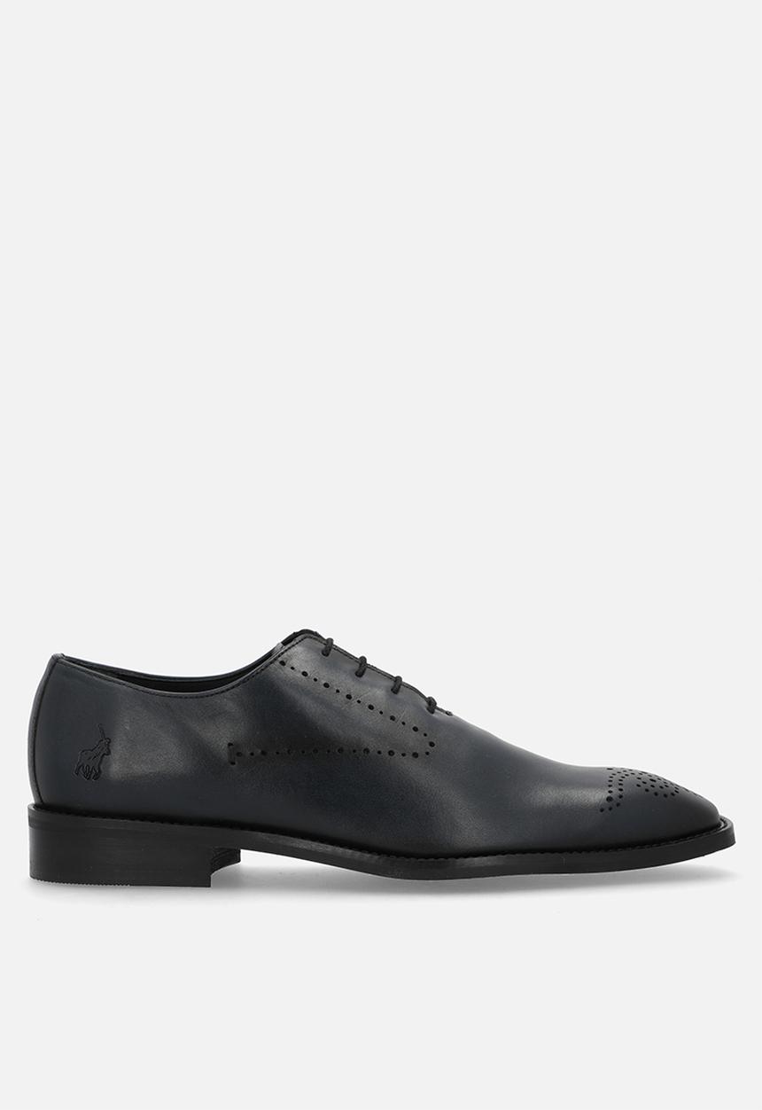 POLO - Perforated oxford lace up - navy leather