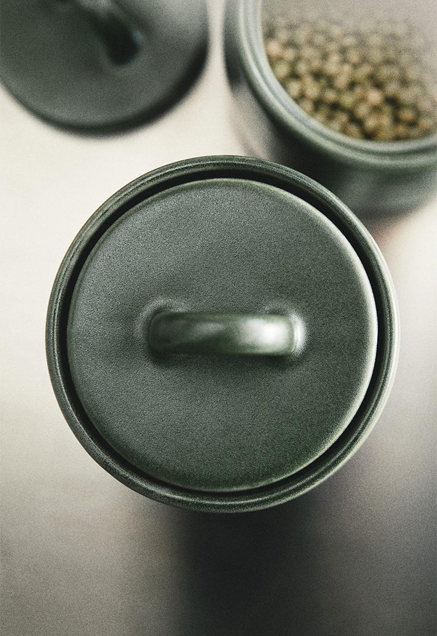 H&M - Stoneware jar - dark green