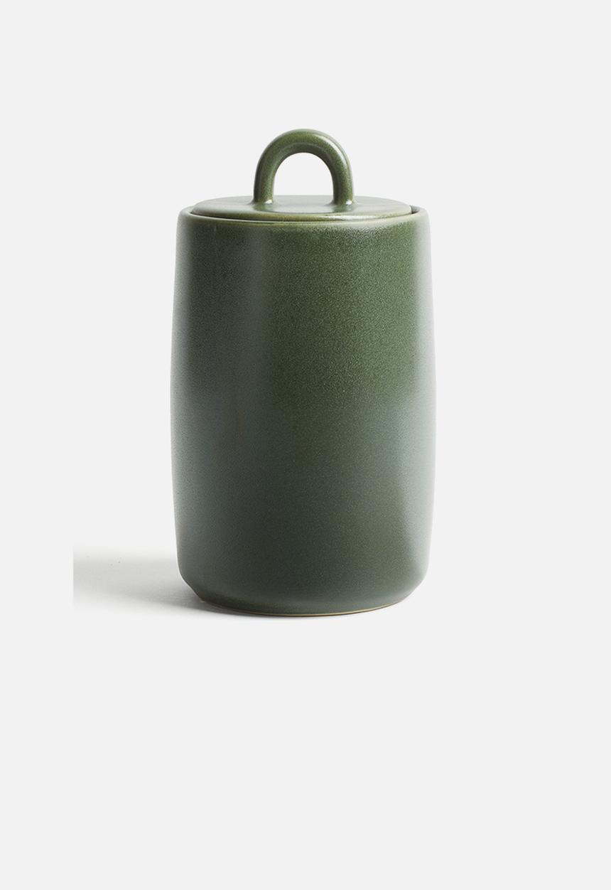 H&M - Stoneware jar - dark green