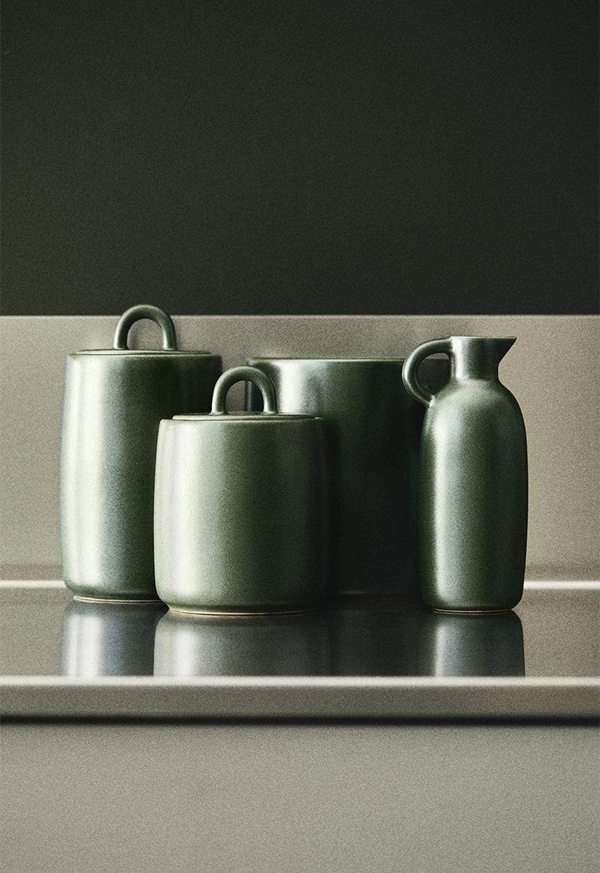 H&M - Stoneware jar - dark green