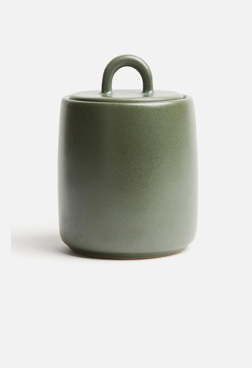 H&M - Stoneware jar - dark green