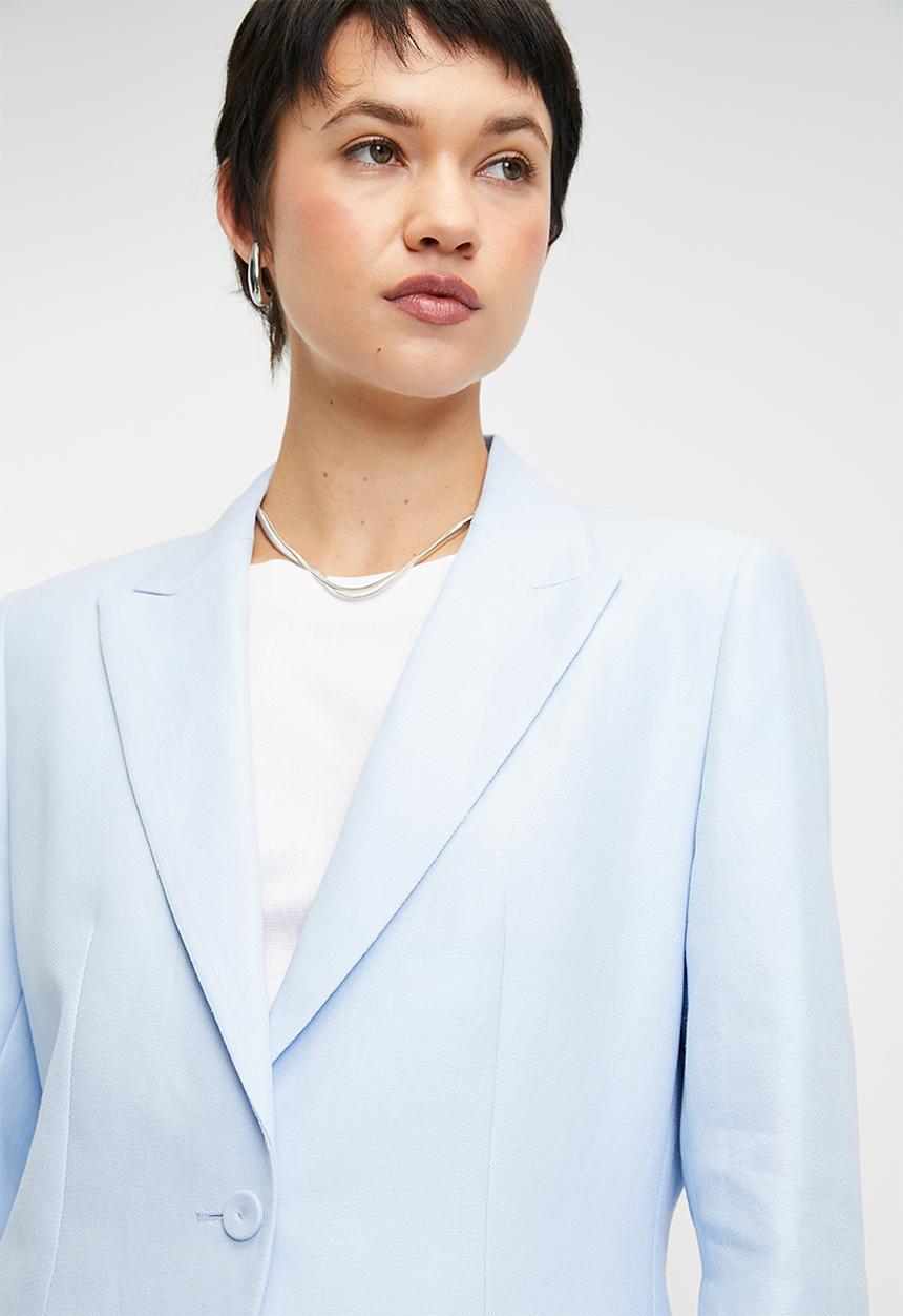 Pringle of Scotland - Eve Linen Blend Blazer - Light Blue