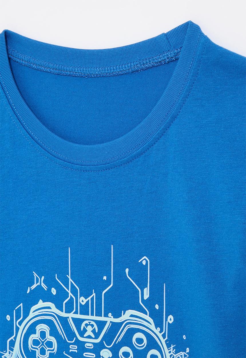Pop Candy - Printed crew neck tee-blue