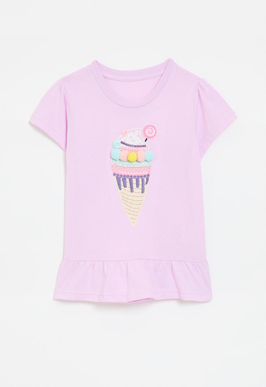 Pop Candy - Frilled hem tee - lilac