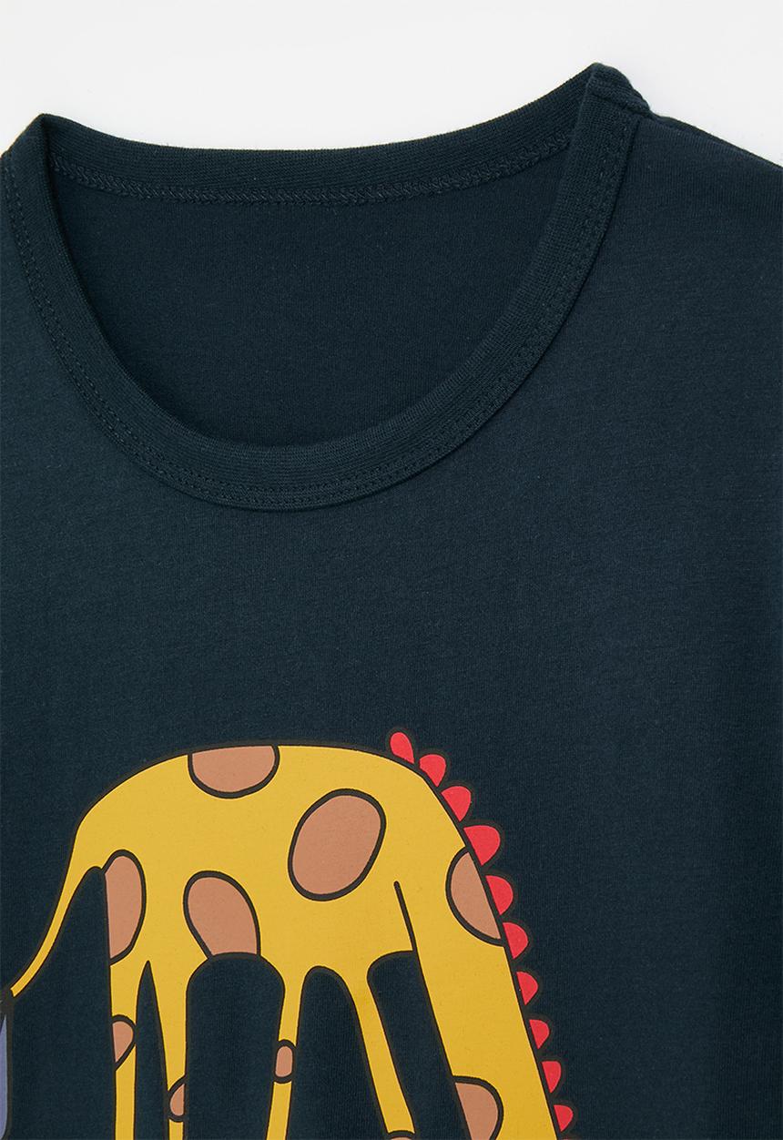 Pop Candy - Giraffe placement print tee - dark navy