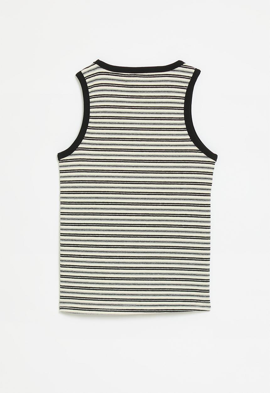 Pop Candy - Striped tank top - black & white