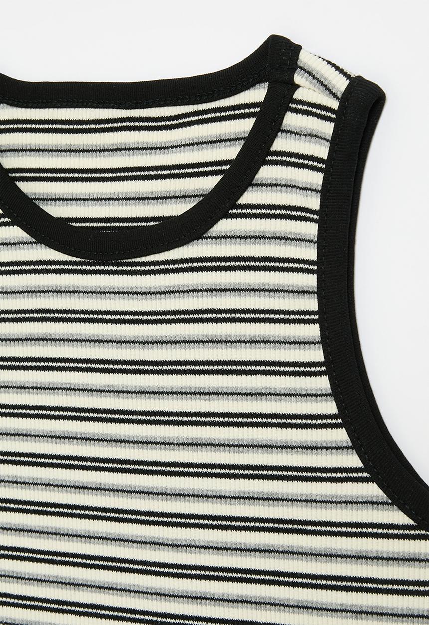 Pop Candy - Striped tank top - black & white