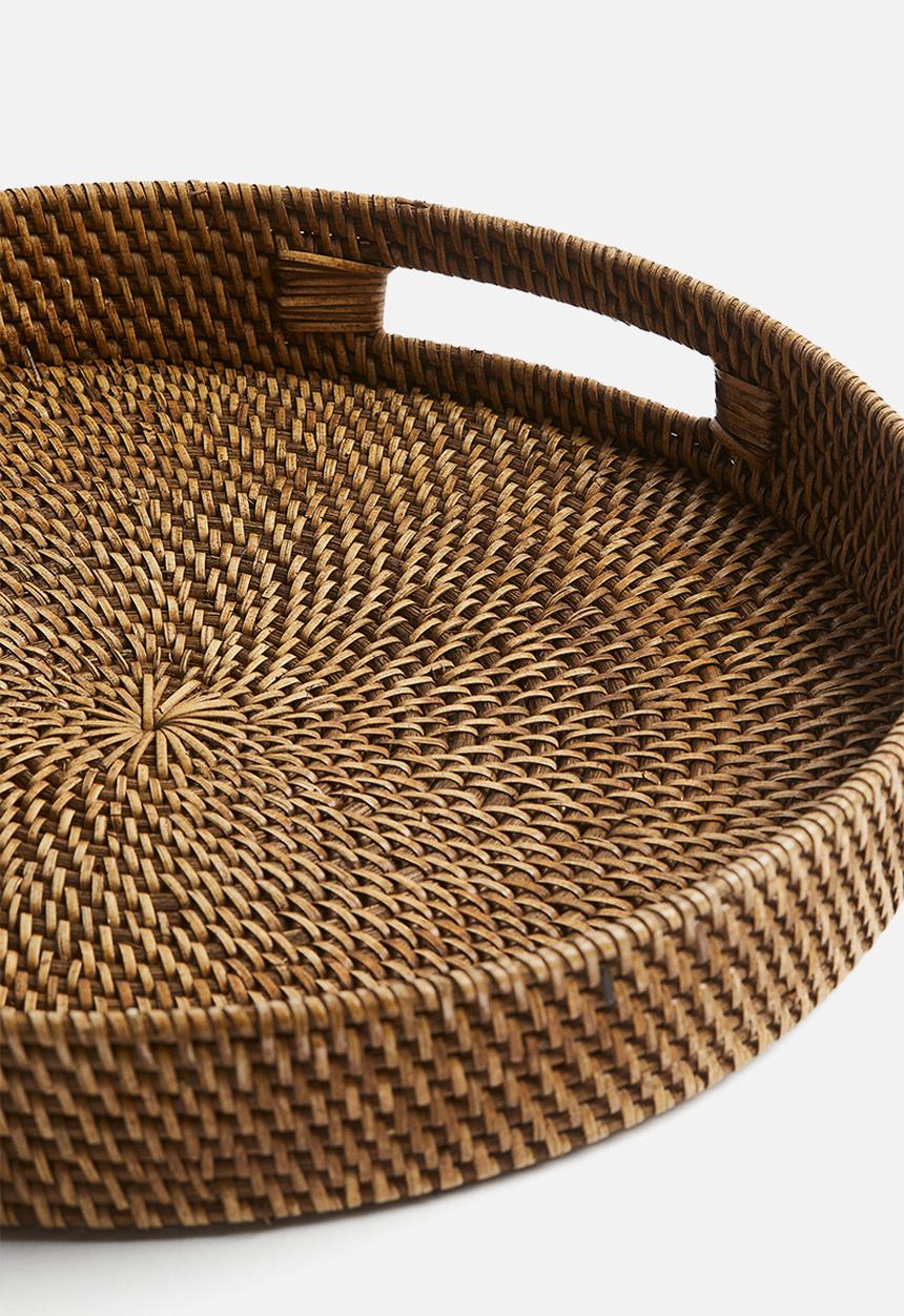 H&M - Rattan tray - beige