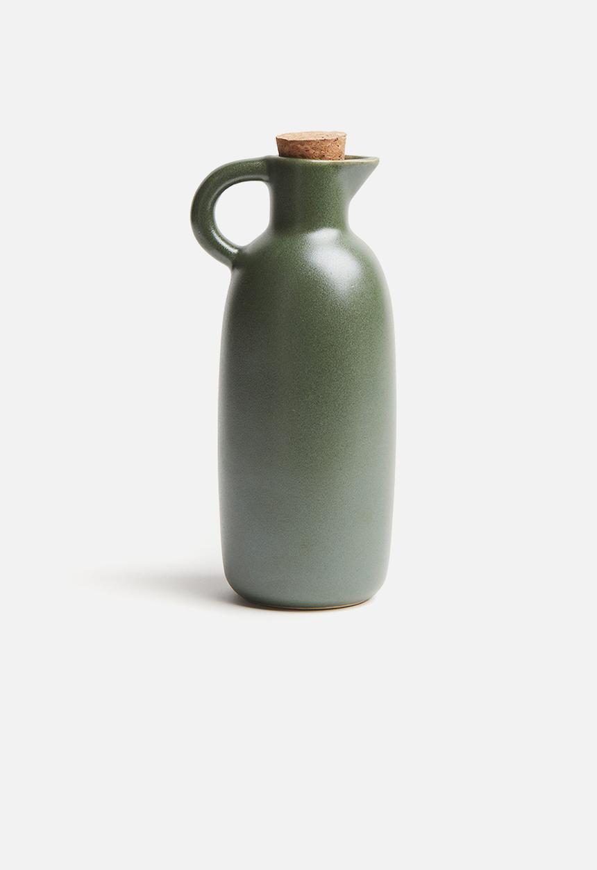 H&M - Stoneware oil bottle - dark green