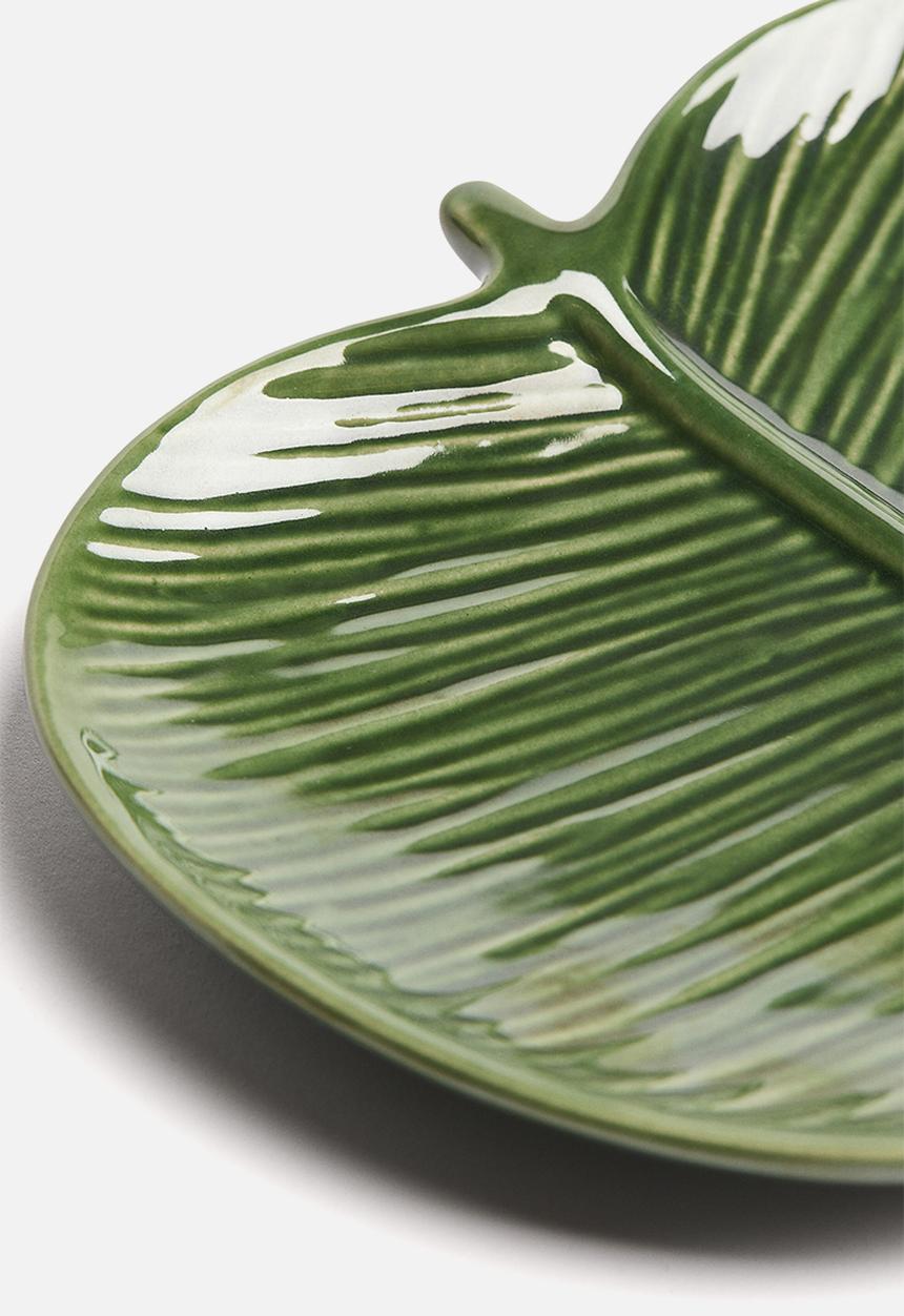 H&M - Small stoneware serving plate - green