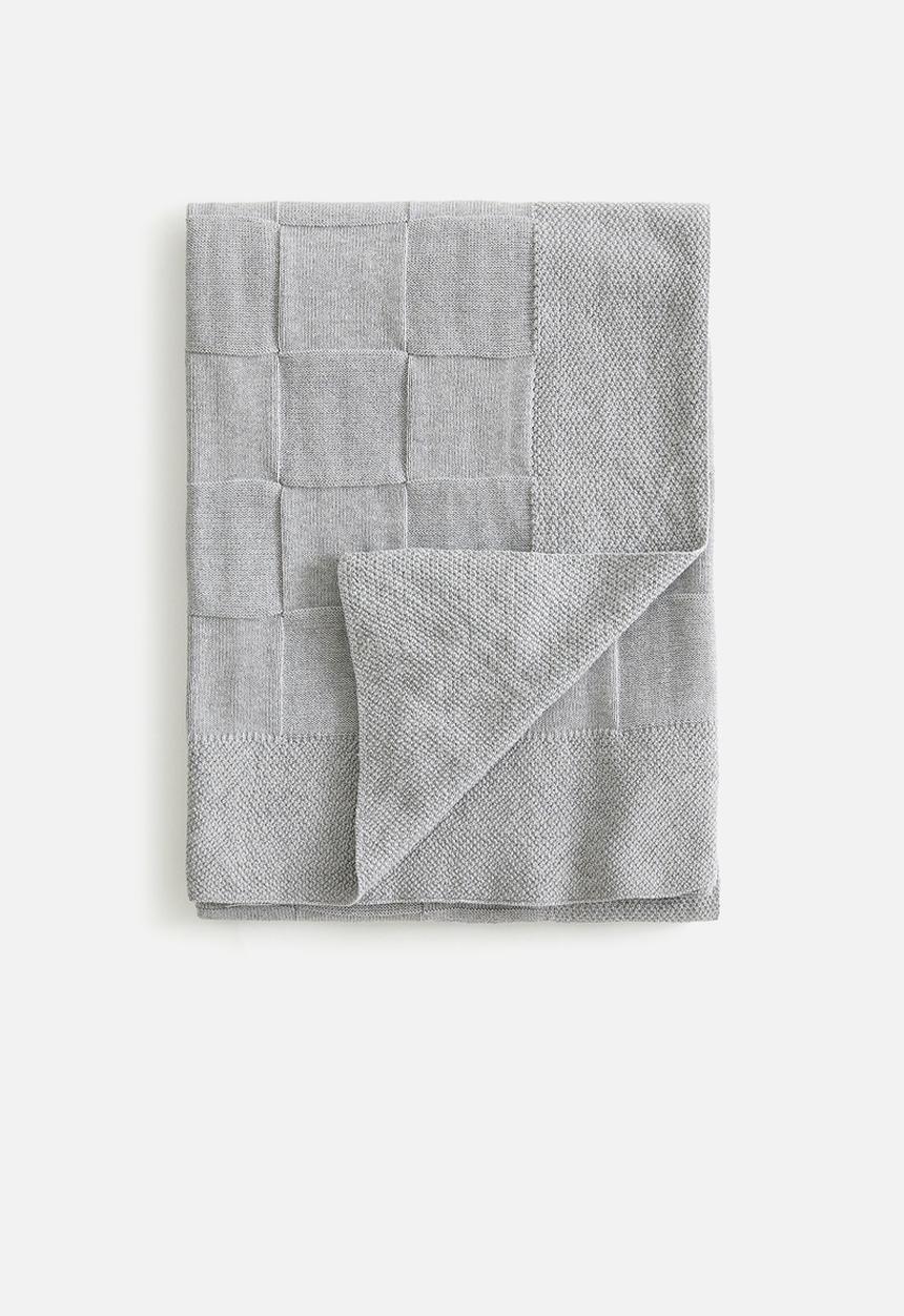 H&M - Knitted cotton blanket - dusty grey