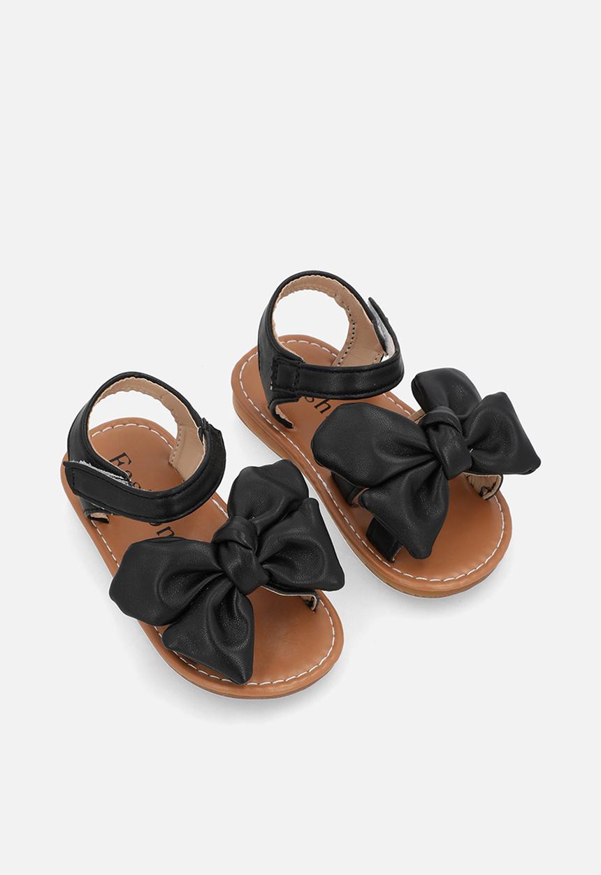Pop Candy - Bow décor sandals - black