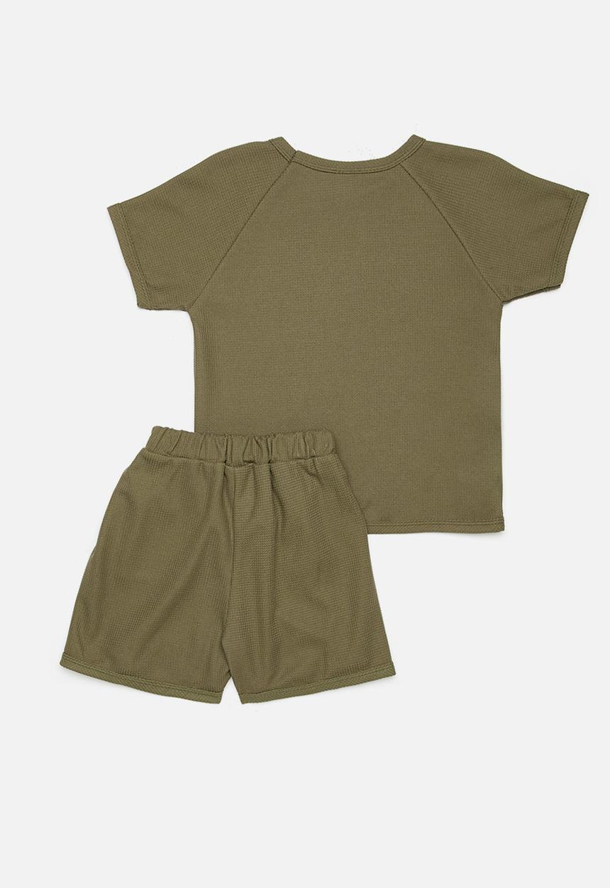 Pop Candy - Raglan sleeve tee & shorts - reseda green