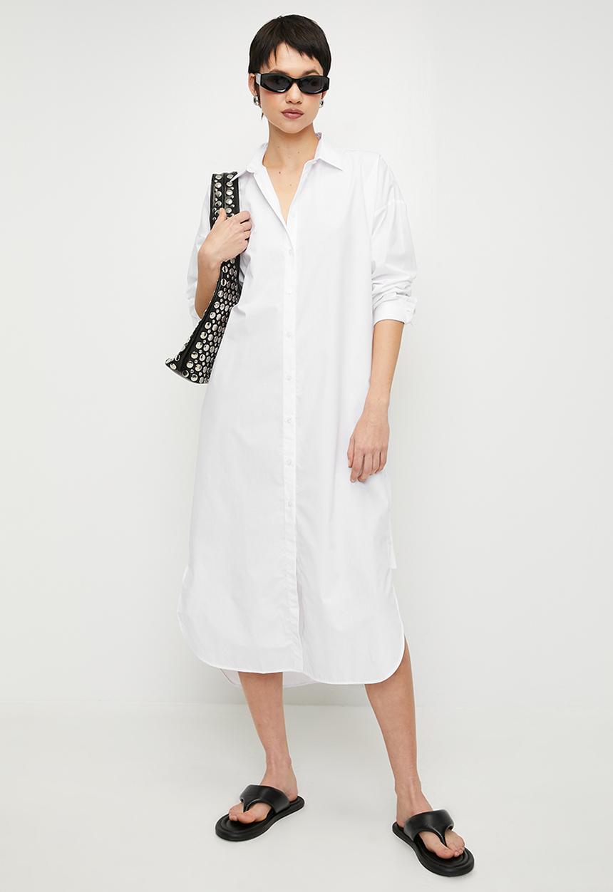 Trendyol - White Midi Woven Beach Dress