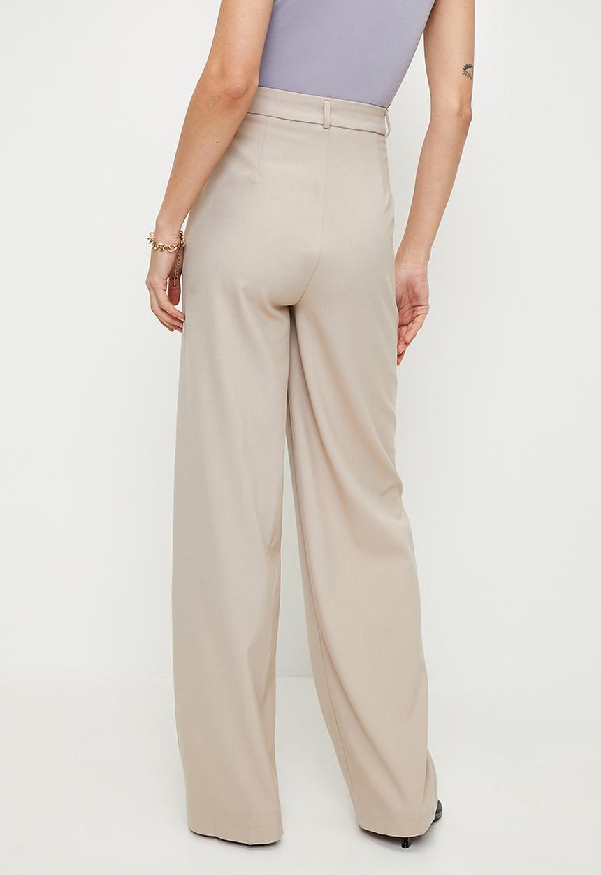 Trendyol - Edition stone wide leg woven trousers  - stone