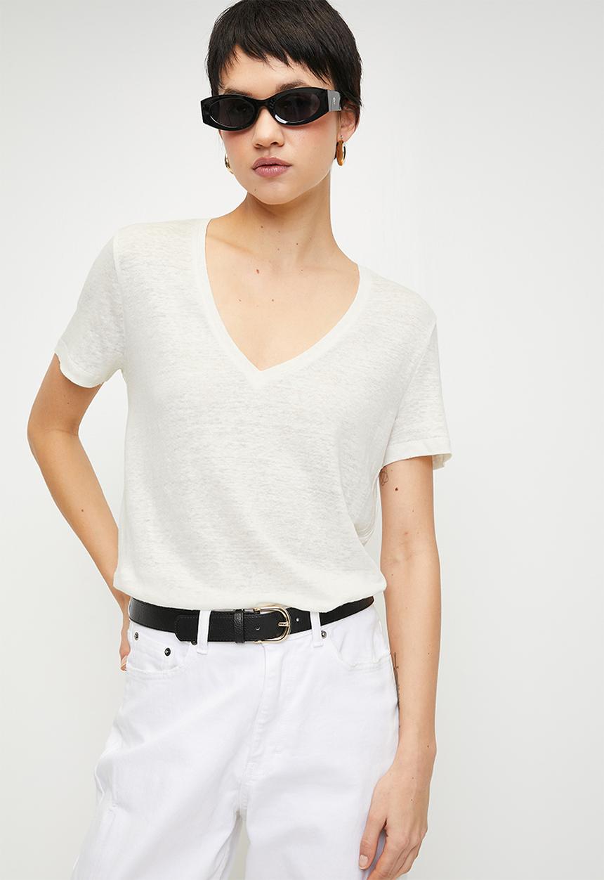 MANGO - T-Shirt Linito - Neutral