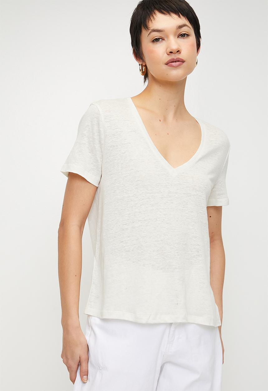 MANGO - T-Shirt Linito - Neutral