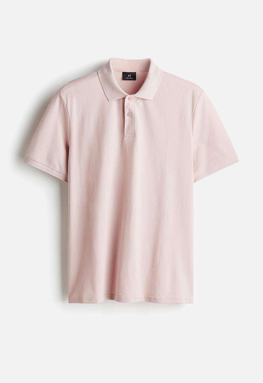 H&M - Regular fit piqué polo shirt - pink