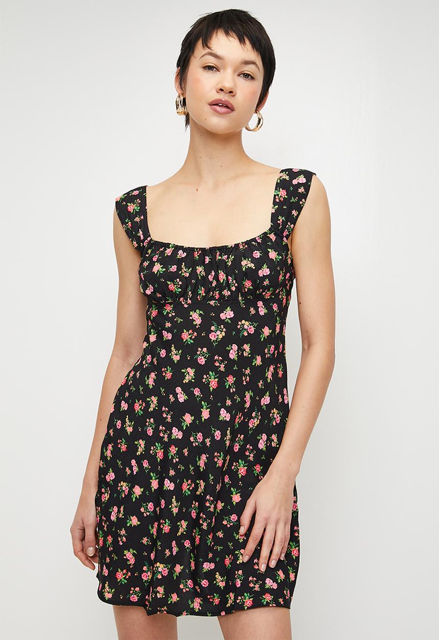 MANGO - Dress Kate - Black & Pink