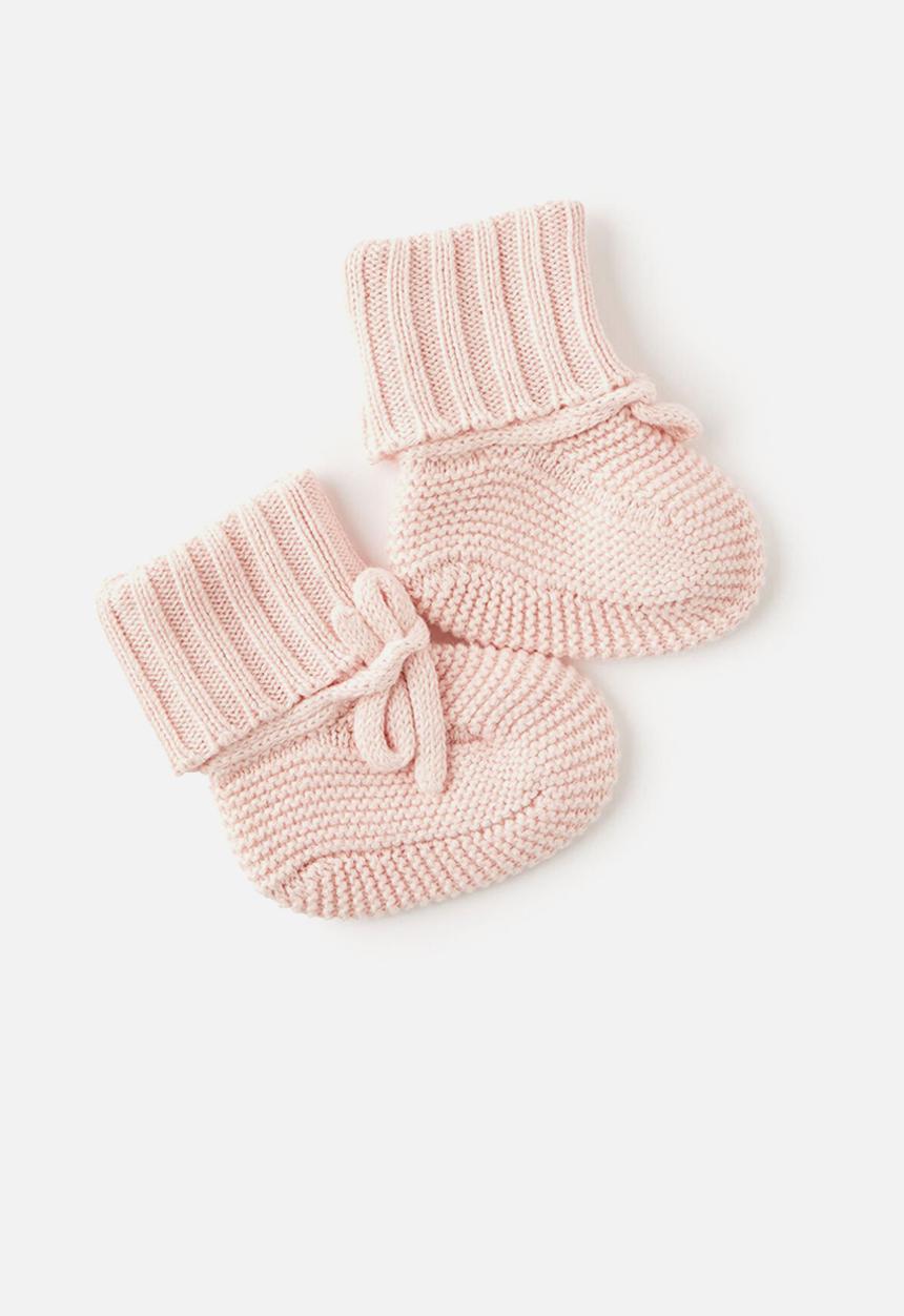 Cotton On - Organic knit booties - soft musk