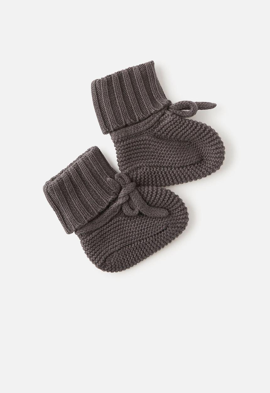 Cotton On - Organic knit booties - charcoal