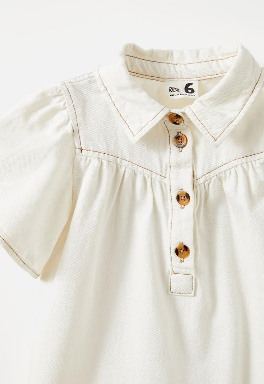 Cotton On - Kelly denim dress - hayman ecru