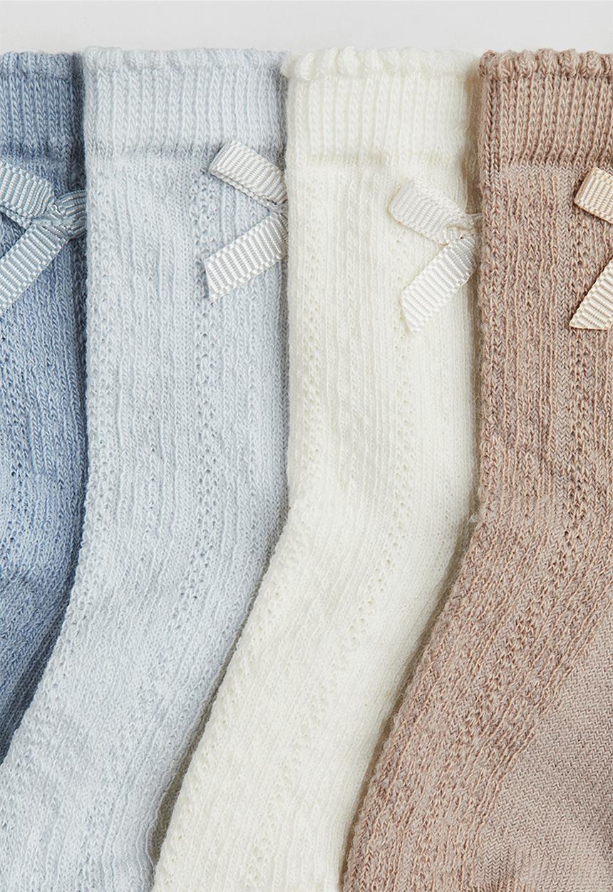 H&M - 4-Pack socks - beige/light blue 