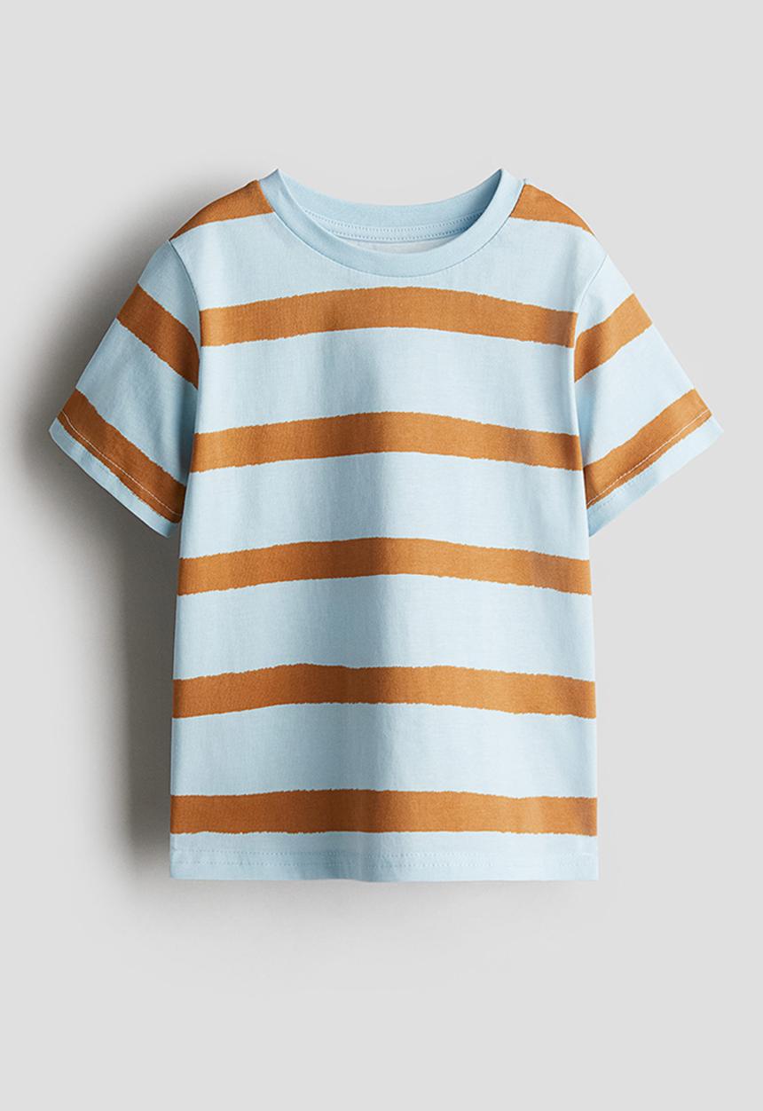 H&M - Printed T-shirt - light blue/striped